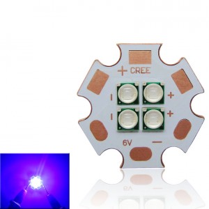 12W 4Leds 3535 Epileds Ultra Violet UV Purple 420NM Led Emitter Lamp Light 7V/14V On Copper PCB Board