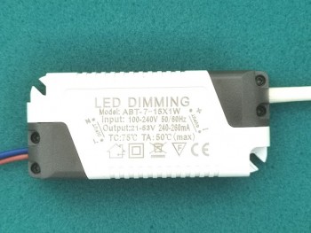 (7-15) x 1W Dimming Led Driver Input 85-265V Output 21-53V 240-260MA Led Lighting Transformers