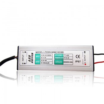 10 Series 6 Parallel IP67 Waterproof 60W High Power Led Driver DC30-36V 1800MA Led Lighting Transformers
